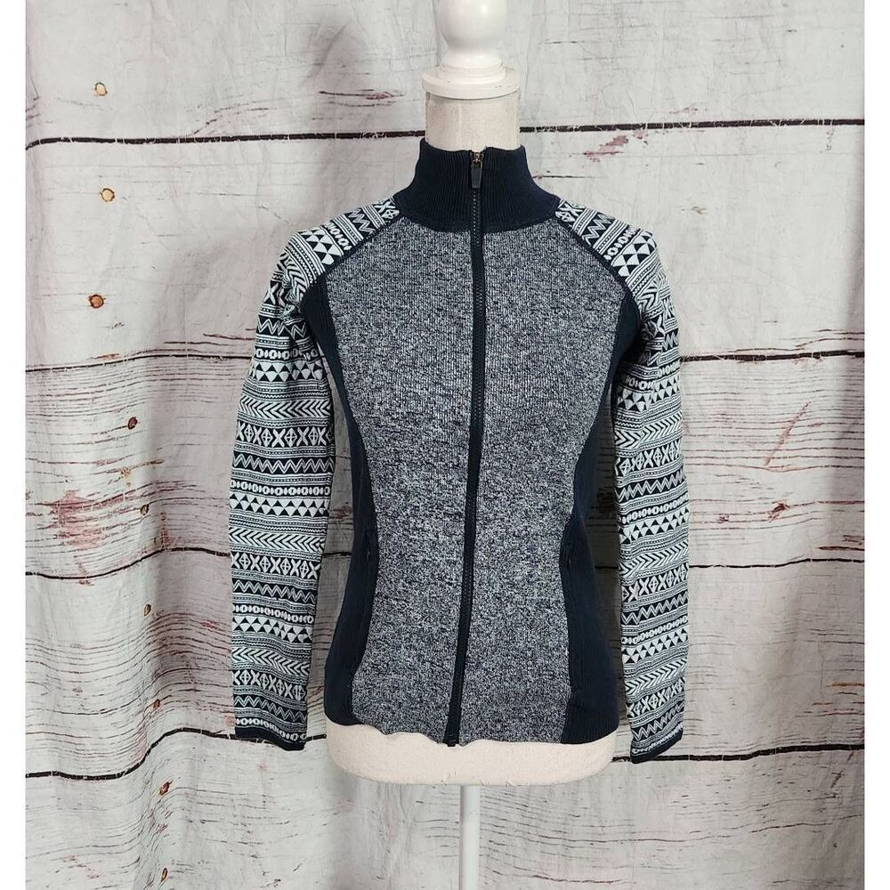 Title‎ Nine Full Zip Wool Blend Fairisle Sweater Size XS